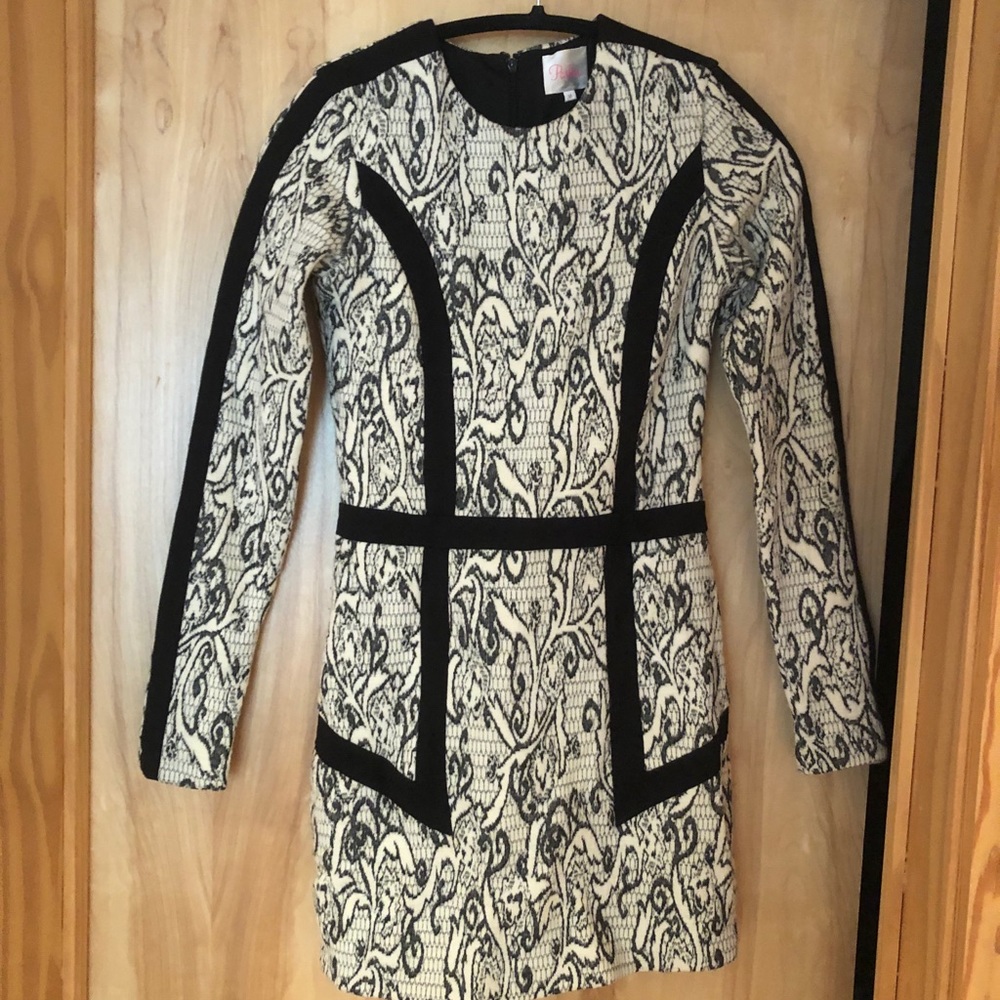 Parker Blanche Sheath Long Sleeve Mini Dress M